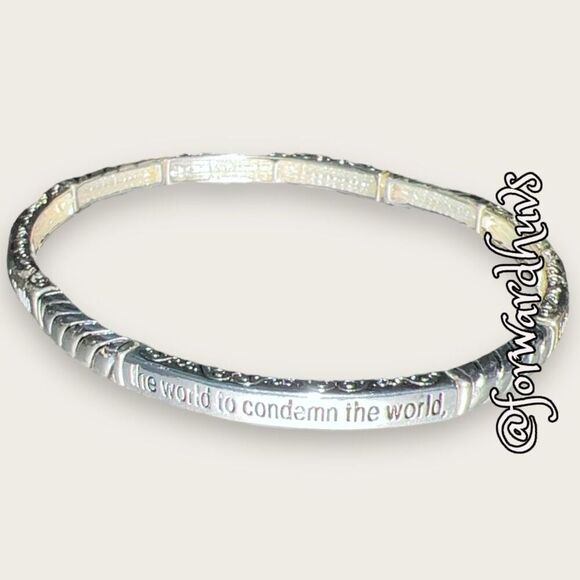 Bundle Sale 3 for $15 | Stackable Religious Stretch Bracelet John 3:17 - Picture 4 of 9